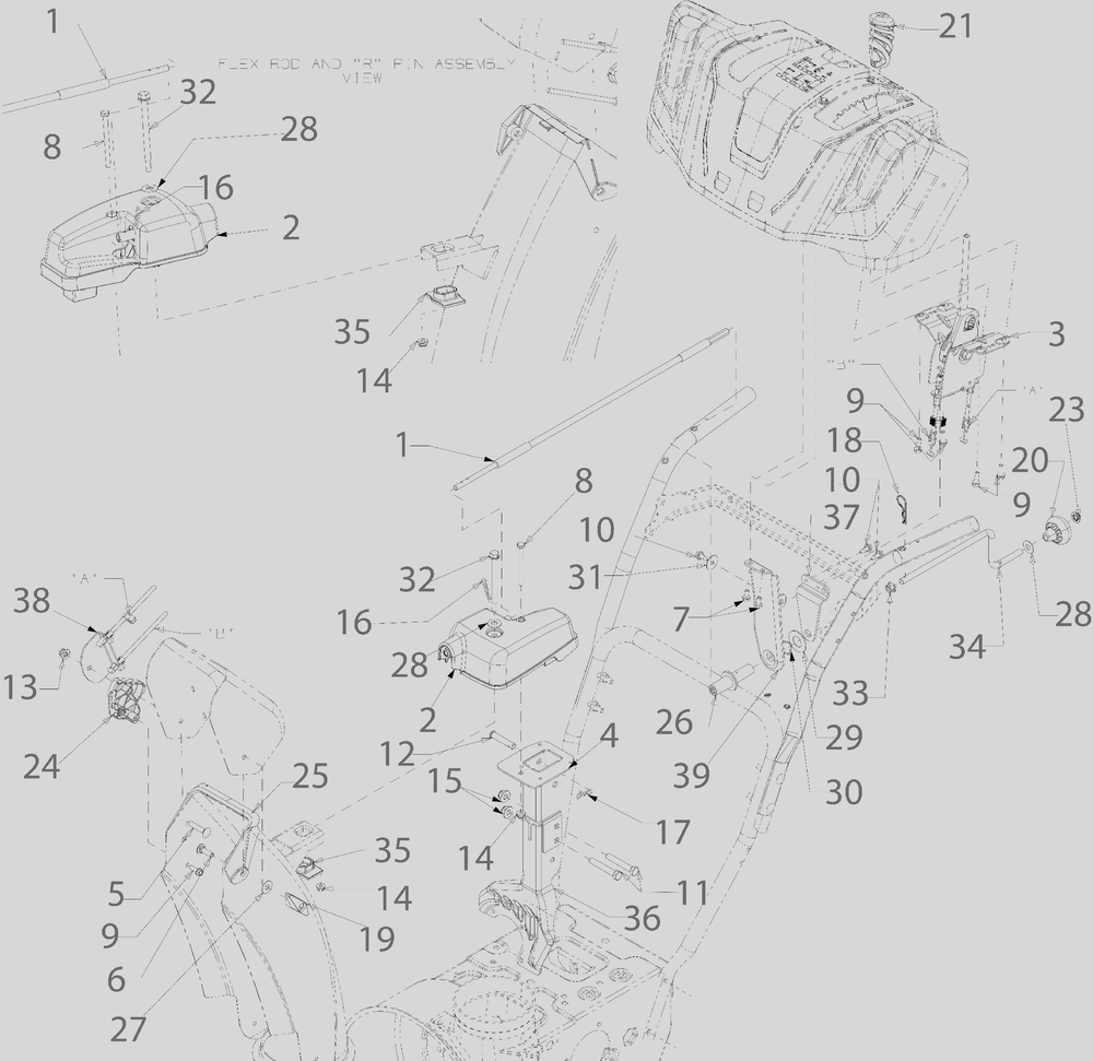Chute Controls Diagram and Parts List for 2X28-INCH (31AH5IVTB56)(2023) Cub Cadet Snow Blower